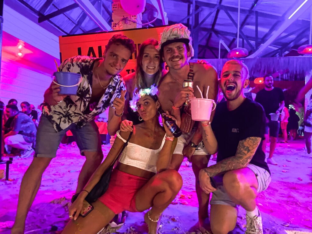 Aly and her friends at the Full Moon Party